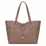 Bagria Women's Leather Tote Handbag - Taupe
