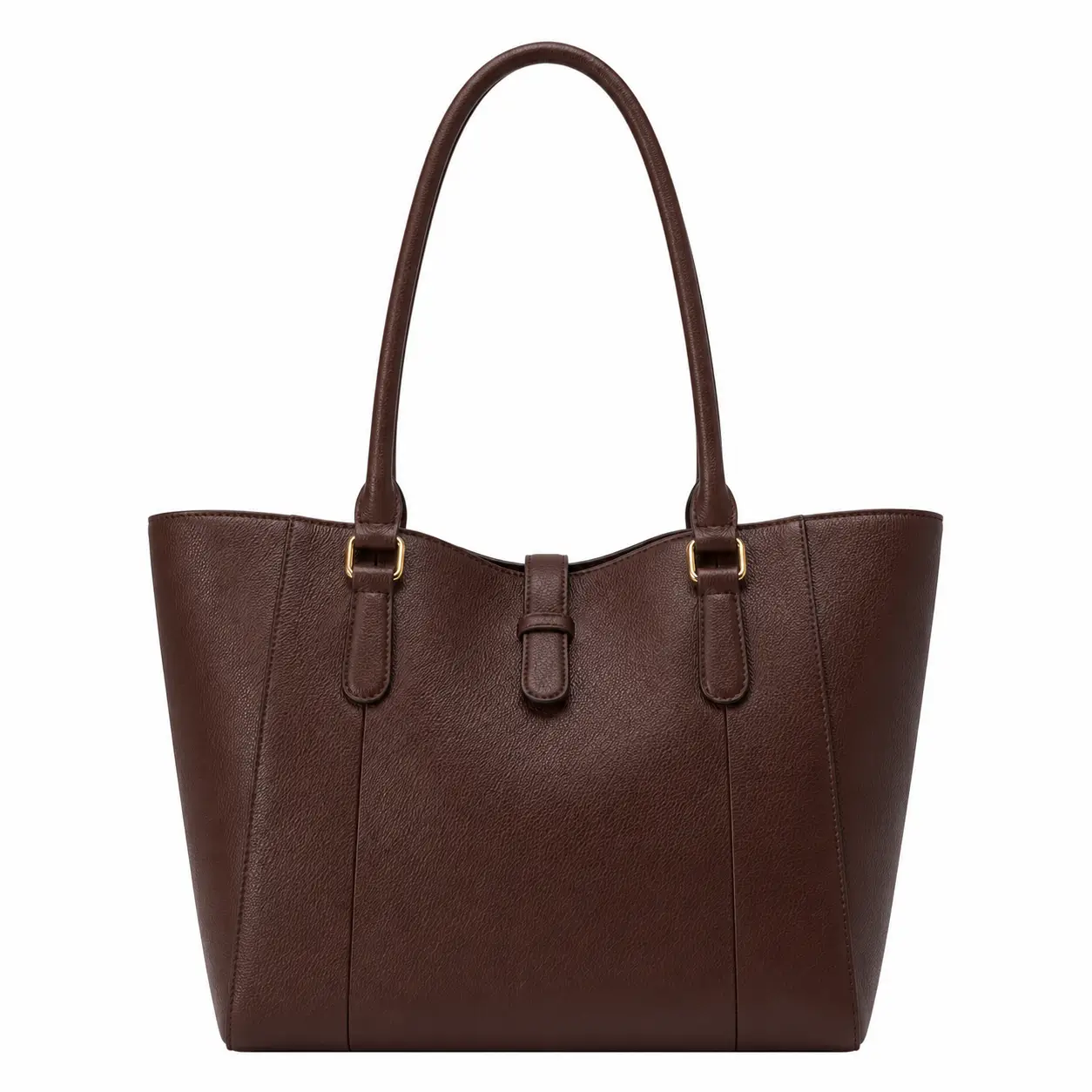 bagria womens pebbled leather tote handbag dark brown Bagria Women's Pebbled Leather Tote Handbag - Dark Brown - Image 1