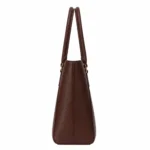 Bagria Women's Pebbled Leather Tote Handbag - Dark Brown - Image 3