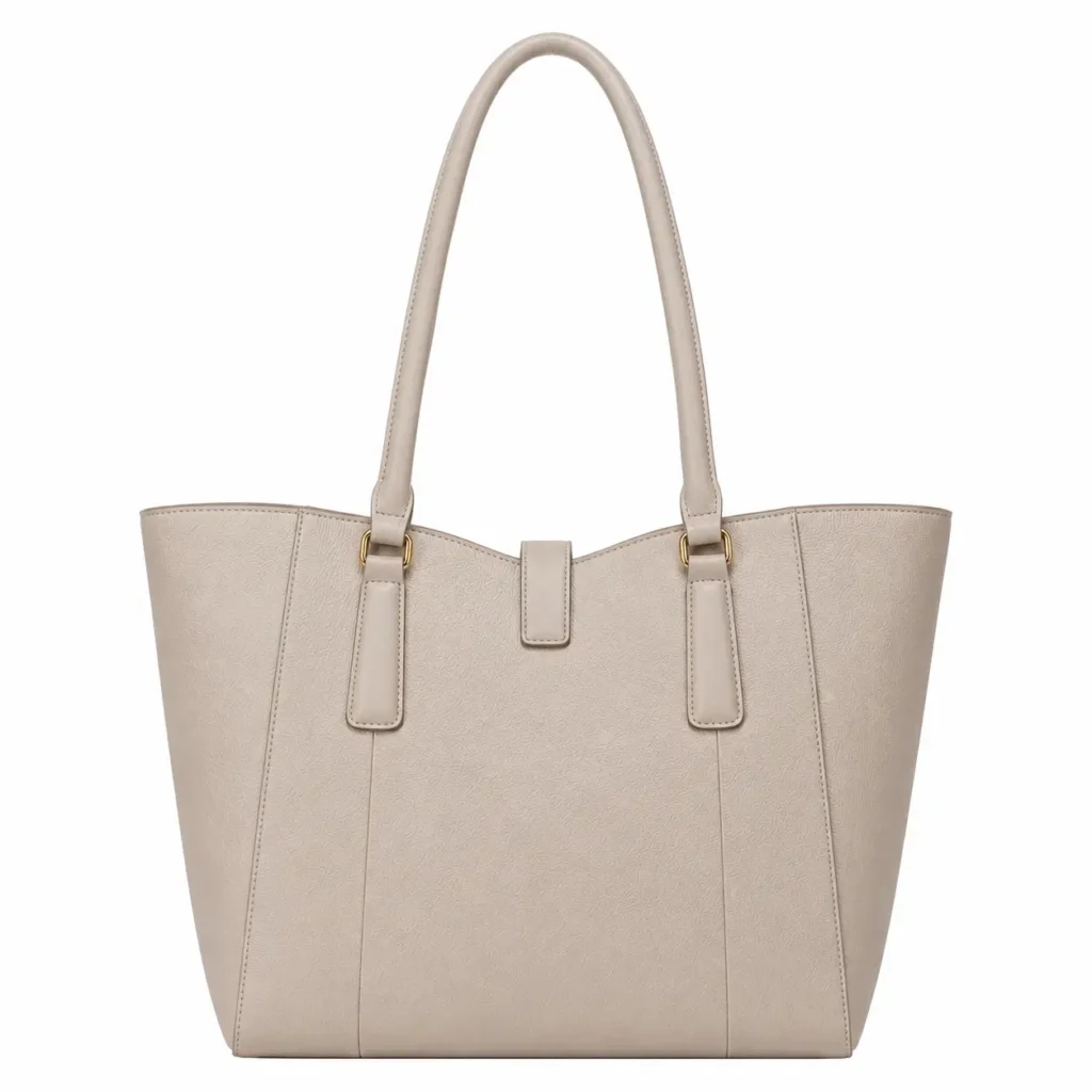 bagria womens pebbled leather tote handbag light beige1
