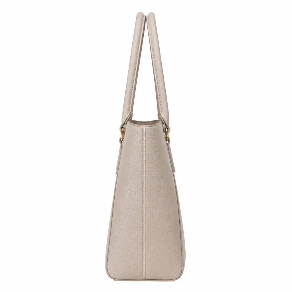 bagria womens pebbled leather tote handbag light beige3