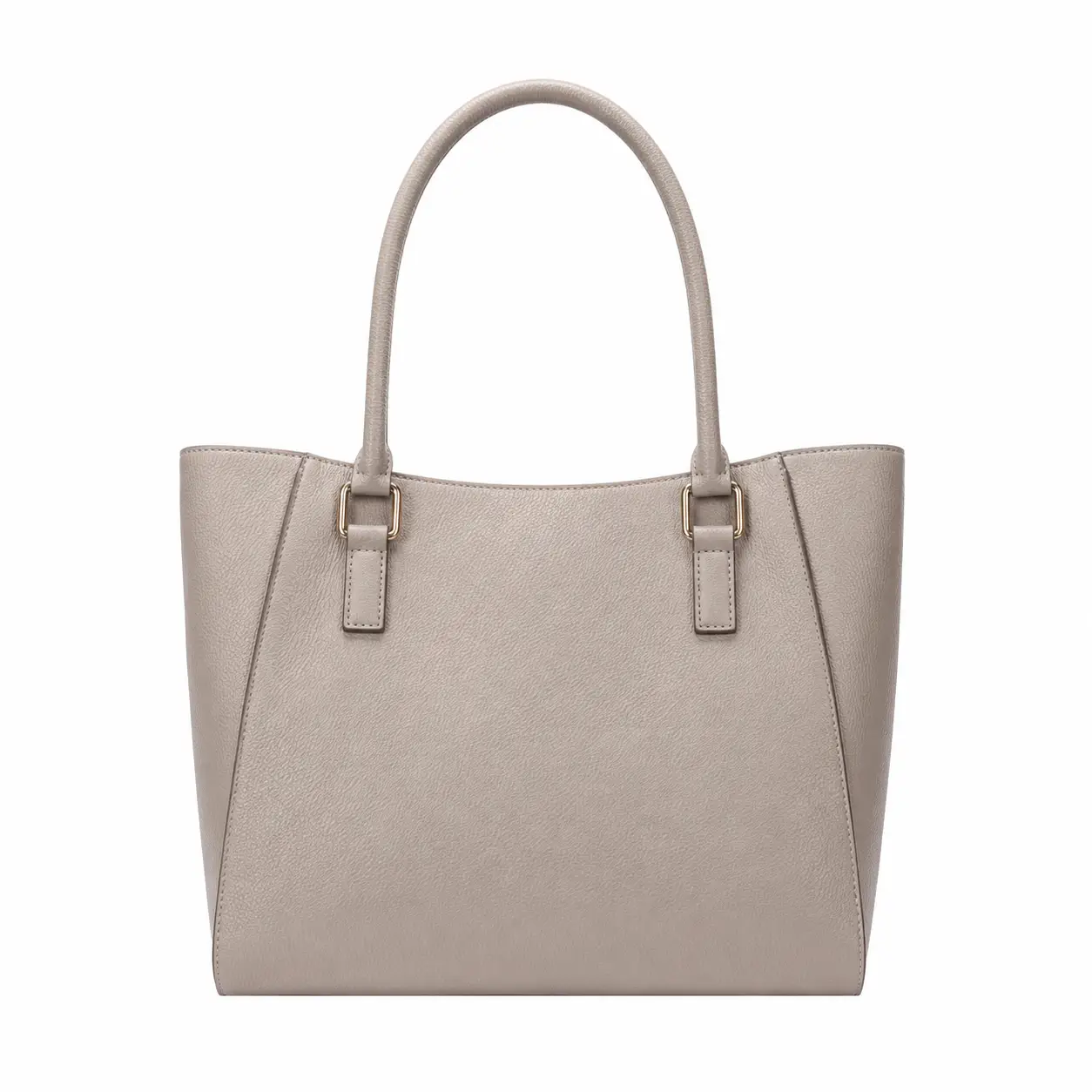bagria womens pebbled leather tote handbag Bagria Women's Pebbled Leather Tote Handbag - Taupe Gray - Image 1