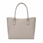 Bagria Women's Pebbled Leather Tote Handbag - Taupe Gray - Image 2