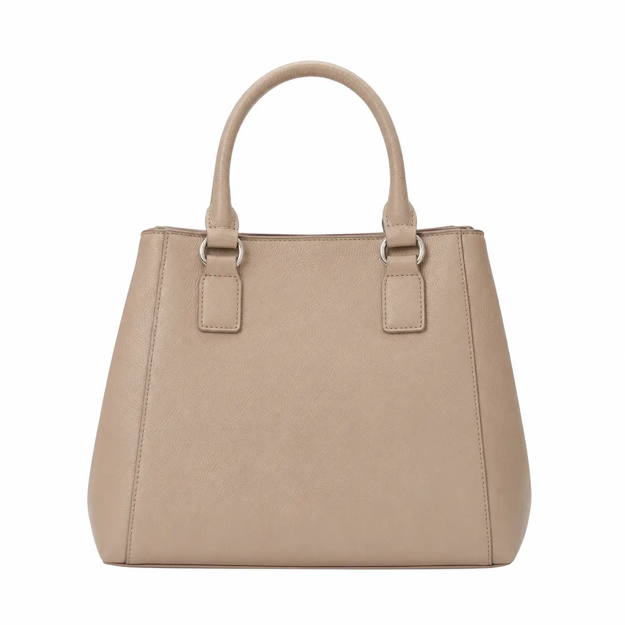women pebbled leather tote handbag beige Women's Pebbled Leather Tote Handbag – Beige - Image 1